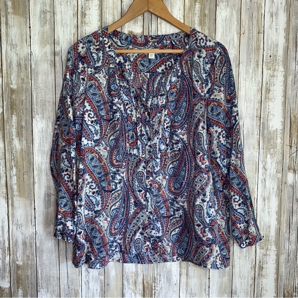 J. Jill Blue Paisley Popover